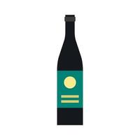 Wine bottle icon, flat style vector