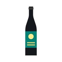 Wine bottle icon, flat style vector