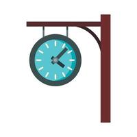 icono de reloj de estación, estilo plano vector