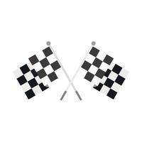 Crossed chequered flags icon, flat style vector