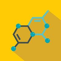 Structure of molecule icon, flat style vector