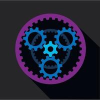 Clockwork icon, flat style vector