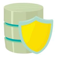 Safe database icon, cartoon style vector