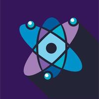 Atom icon, flat style vector