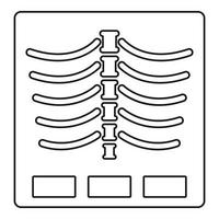 X ray photo icon, outline style vector