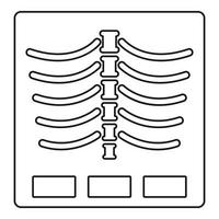 X ray photo icon, outline style vector