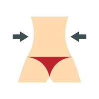 icono de cuerpo delgado de mujer, estilo plano vector