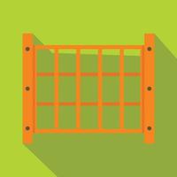 Yard fence icon, flat style vector