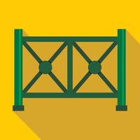 Metal fence icon, flat style vector