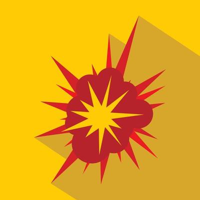 Nucleate explosion icon, flat style