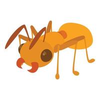icono de hormiga, estilo de dibujos animados vector