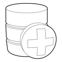 Diagnosis database icon, outline style vector