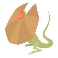 Frill necked lizard icon, cartoon style vector