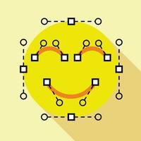 Bezier curve icon, flat style vector