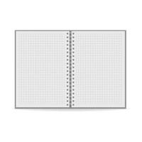 Clean notebook icon, realistic style vector