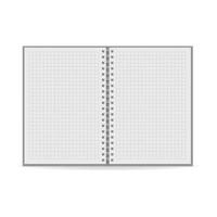 Clean notebook icon, realistic style vector