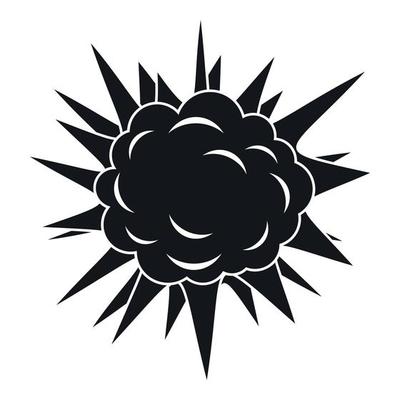 Terrible explosion icon, simple style