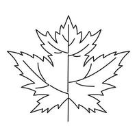 Maple leaf icon, outline style vector