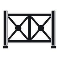 Metal fence icon, simple style vector