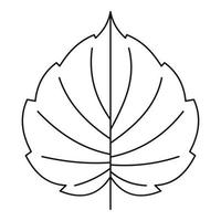 Hazel leaf icon, outline style vector