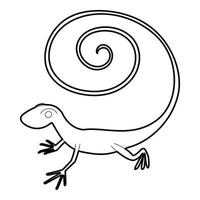 icono de lagarto rápido, estilo de contorno vector