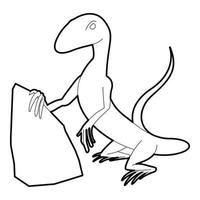 Standing lizard icon, outline style vector