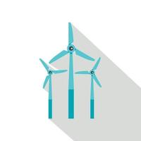 Windmill icon, flat style vector