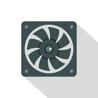 Computer power supply fan icon, flat style vector