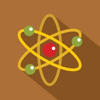 Nucleus and orbiting electrons icon, flat style vector