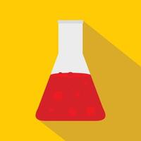 Chemical laboratory transparent flask icon vector