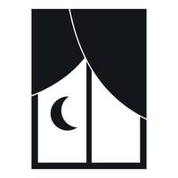 icono de ventana nocturna, estilo simple vector