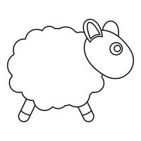 Sheep toy icon, outline style vector