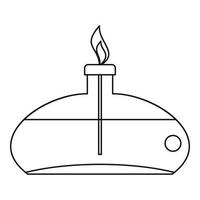 Chemical burner icon, outline style vector