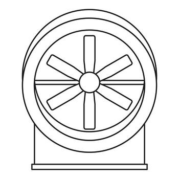 ventilador con icono de mecanismo de giro, estilo de contorno vector