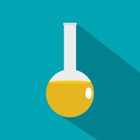 Chemical laboratory flask icon, flat style vector