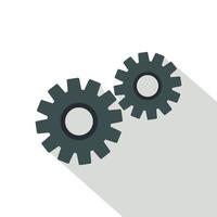 Two gears icon, flat style vector