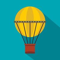 Air balloon journey icon, flat style vector