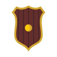 Protective shield icon, flat style vector