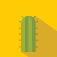 Green cactus plant icon, flat style vector