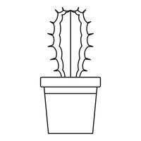 Cactaceae cactus in a pot icon, outline style vector