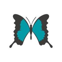 mariposa con icono de alas largas, estilo plano vector