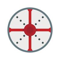 Round shield icon, flat style vector