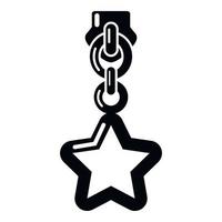 Star zip icon, simple style vector