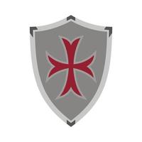 Protective shield icon, flat style vector
