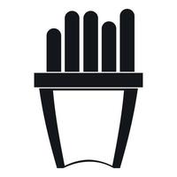 Portion of french fries icon, simple style vector