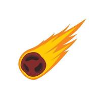 Flame meteorite icon, flat style vector