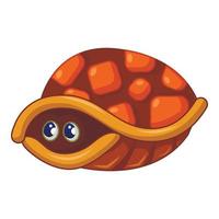 Turtle in house icon, cartoon style vector