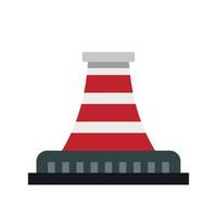Refinery with pipe icon, flat style vector