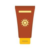 Cream sun protection icon, flat style vector