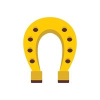 Golden horseshoe icon, flat style vector